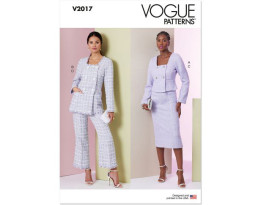 Vogue Schnittmuster-Set Damen eng anliegende Jacke, Bleistiftrock und Hose